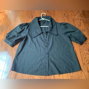 Shein Black Button Down Shirt Size L